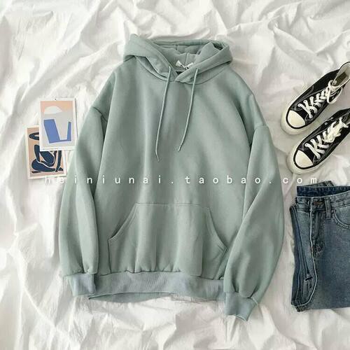 Áo khoác hoodie nỉ nữ trơn form rộng mùa Đông ulzzang Hàn Quốc giá rẻ