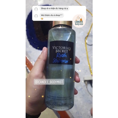 Body mist xịt thơm Victoria’s Secret 250ml có kim tuyến bling bling