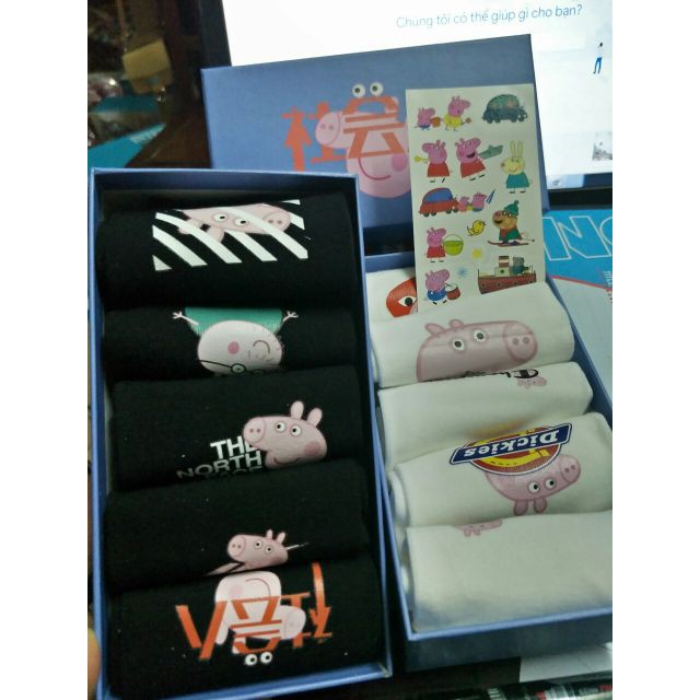 [ SALE TƯNG BỪNG]  Hộp 5 đôi tất pegpa cho bé.