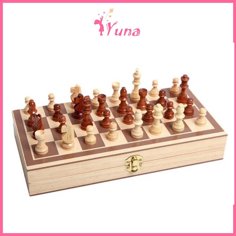 Bàn cờ vua bằng gỗ sang trọng gọn nhẹ 29x28cm - Đồ chơi thông minh cho bé