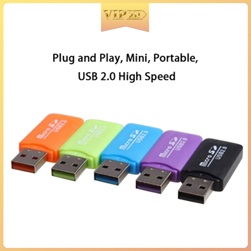 Đầu Đọc Thẻ Nhớ Vip2U Micro SD TF Cổng USB 2.0 Chất Lượng Cao