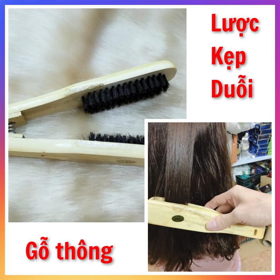 Lược kẹp gỗ tóc duỗi ép