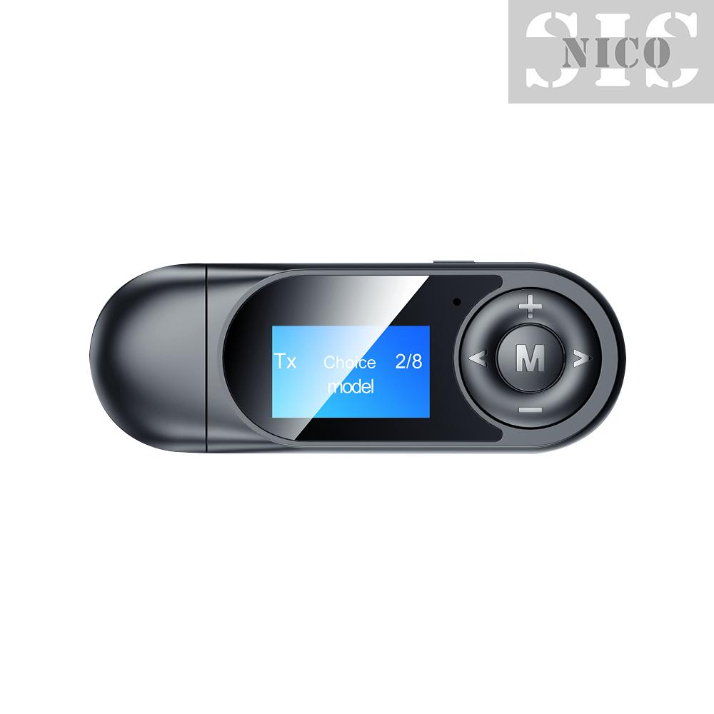 Bộ Chuyển Đổi Âm Thanh Bt 5.0 Màn Hình Lcd 2 Trong 1 + Bộ Chuyển Đổi Bt 8 Thiết Bị Màu Đen | BigBuy360 - bigbuy360.vn