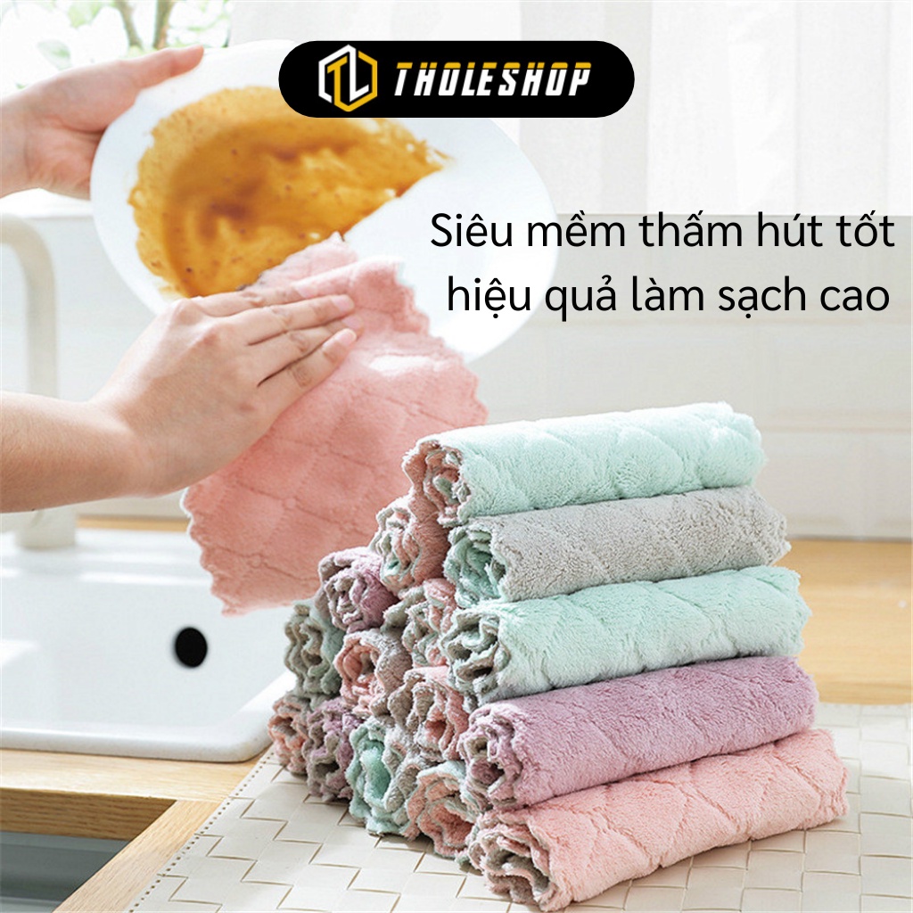 Khăn Lau Chén Đa Năng - Khăn Nhà Bếp Lau Đồ Dùng, Lau Gương Không Rụng Lông 5962