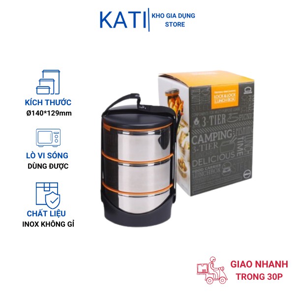 Cặp lồng cơm inox 3 tầng Lock&Lock LHC990 620ml