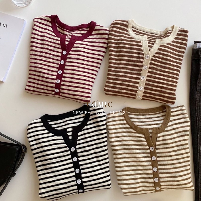 Áo len tăm tay dài kẻ ngang  Comic 103347 | BigBuy360 - bigbuy360.vn