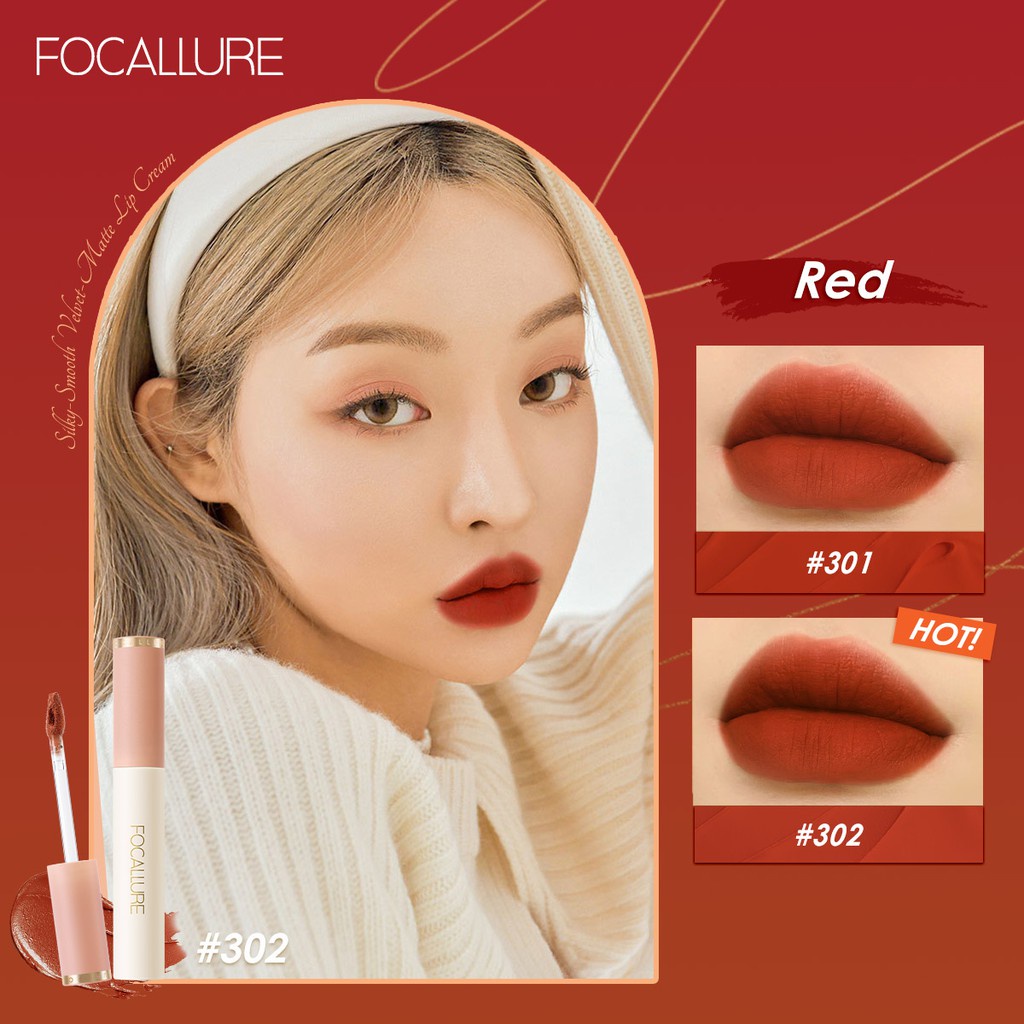 Son kem lì FOCALLURE SUPER VELVET  màu nhung mượt mà quyến rũ 24g - son kem nội địa trung JINT