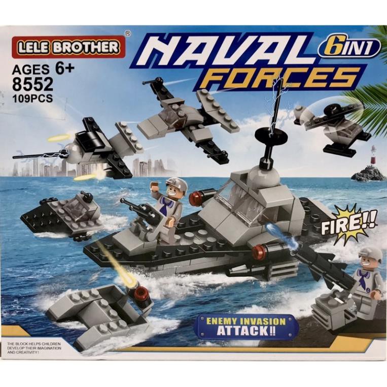 [Khai trương giảm giá] LEGO TECH_[Sale sốc] Lắp ráp mô hình tàu chiến 6in1 LELE BROTHER siêu hot - 109 miếng