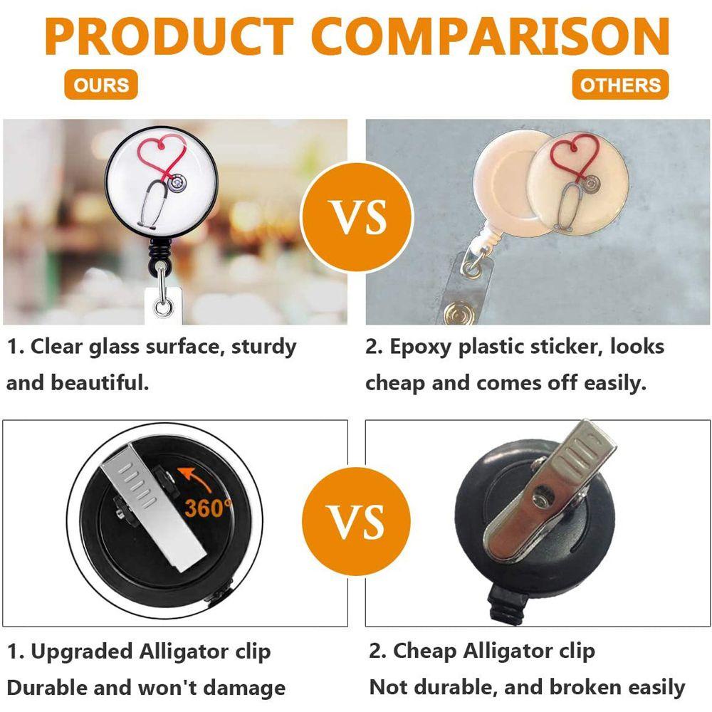 LANFY Kẹp Cá Sấu Giữ Thẻ Tên Cho Y Tá / Bác Sĩ