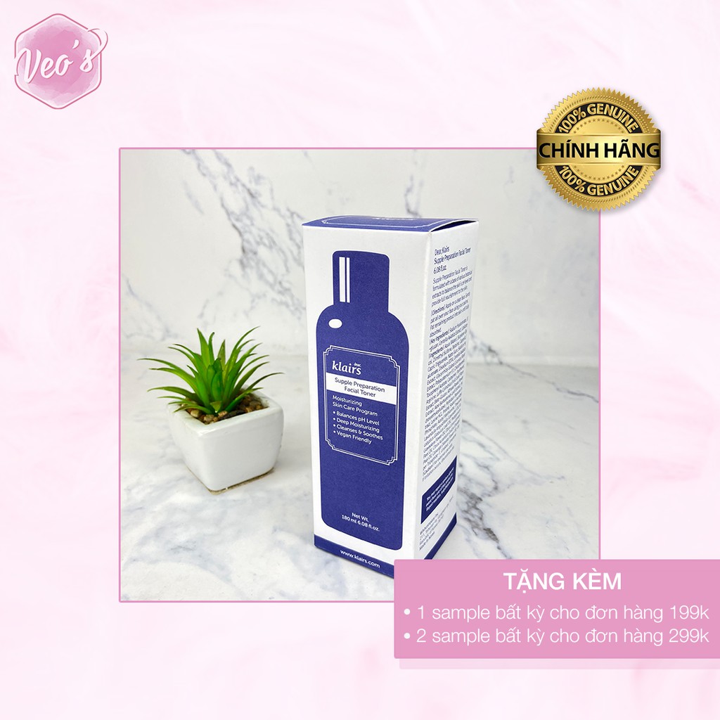 [Mã 153FMCGSALE1 giảm 10% đơn 250K] Toner Dear Klairs Supple Preparation dưỡng ẩm 180ml