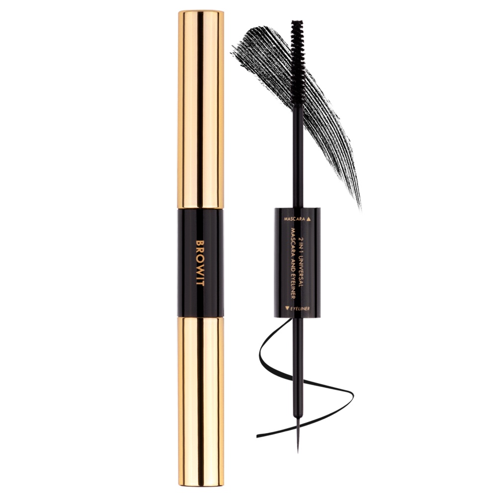 Chuốt Mi + Kẻ Mắt Eyeliner Browit By Nongchat 2in1 Universal Mascara &amp; Eyeliner 3D