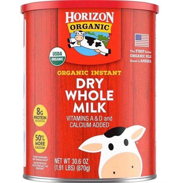 Sữa tươi nguyên kem dạng bột HORIZON ORGANIC DRY WHOLE MILK 870g- Mỹ Date T3/2023