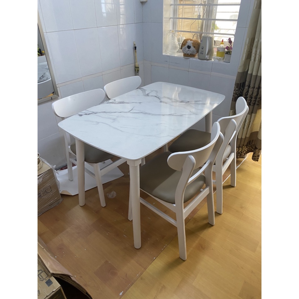 Bộ Bàn Mặt Giả Đá 1m2 + 4 Ghế✌FREE SHIP HCM✌ Bộ bàn ăn Cao Cấp Thương hiệu Nội Thất Dương Gia
