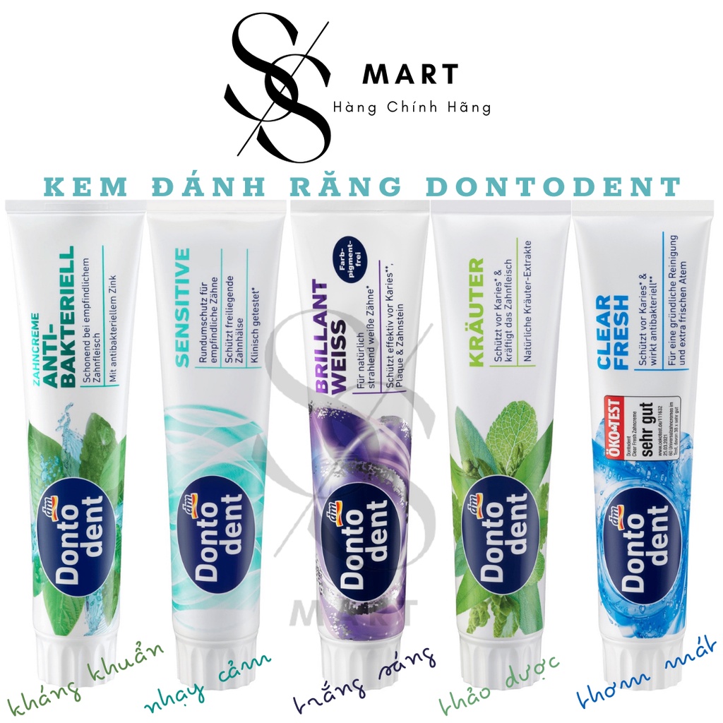 Kem Đánh Răng Dontodent các màu [Nội địa Đức]