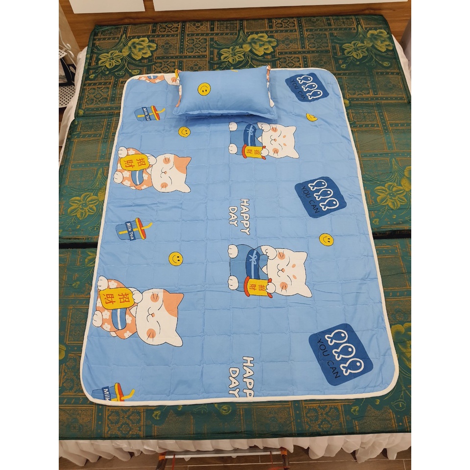 🍈 Bộ Chăn Đắp Kèm Gối Cho Bé Đi Học Như Hình - Chat chọn mẫu khác - Mền cho bé tới trường