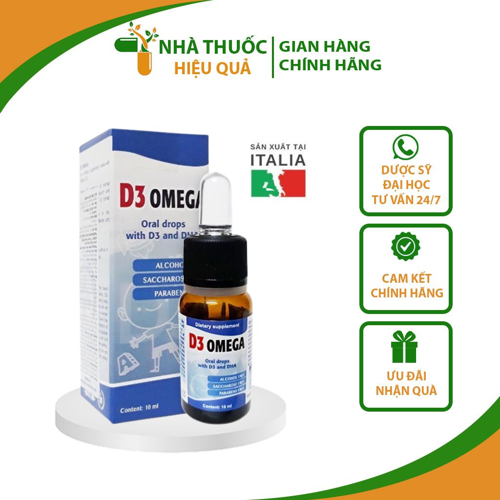 D3 Omega I Bổ sung Vitamin D3 và DHA giúp con cao lớn và thông minh I Nhập khẩu chính hãng Italia I Lọ 20ml.thuochieuqua