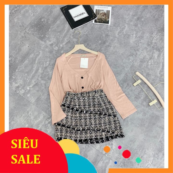 Set áo tăm chân váy dạ hàng cao cấp - Siêu Đẹp