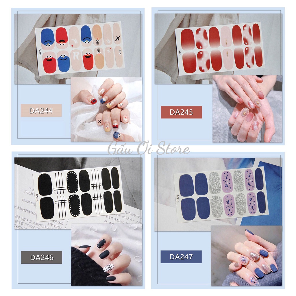 Bộ 14 Miếng Dán Móng Tay Siêu Xinh Phong Cách Hàn Quốc