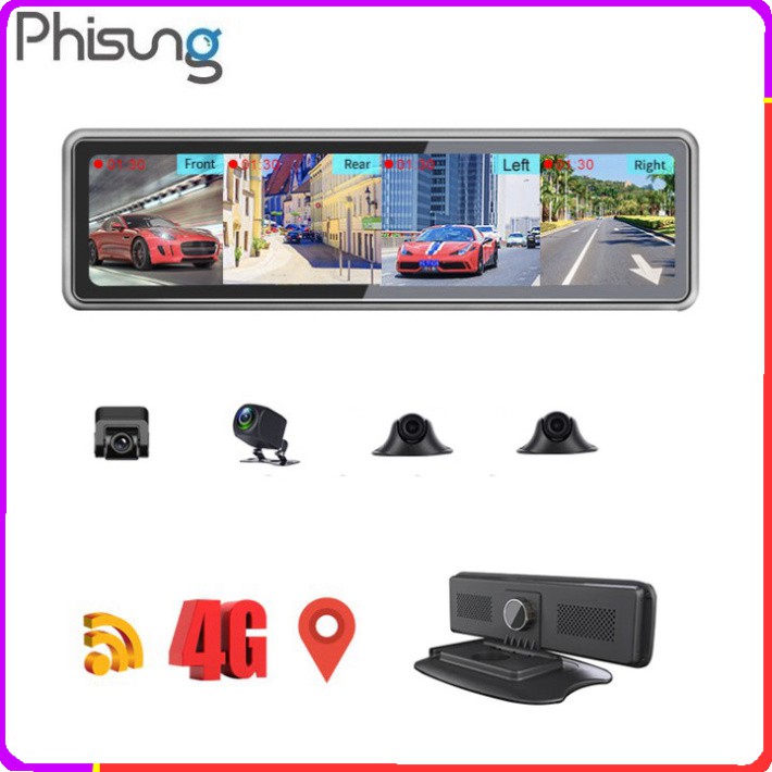 Sản Phẩm Camera hành trình 360 độ dành cho ô tô, gắn gương và taplo của xe. Thương hiệu cao cấp Phisung - T88