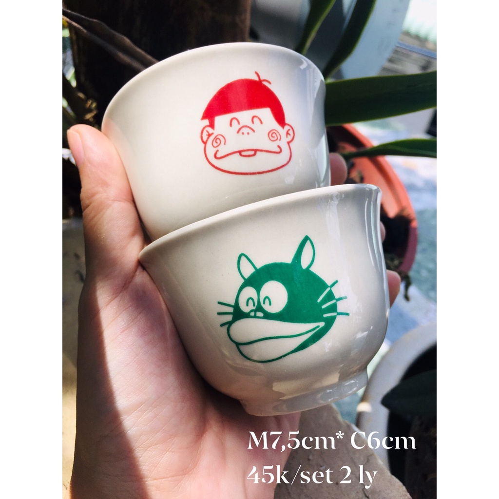 GỐM NHẬT - CẶP LY UỐNG TRÀ DỄ THƯƠNG