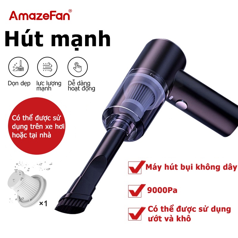 Máy Hút Bụi Mini Cầm Tay Không Dây AmazeFan XCQ-103 Sử Dụng Pin (Có Bán Lẻ Lõi Lọc)