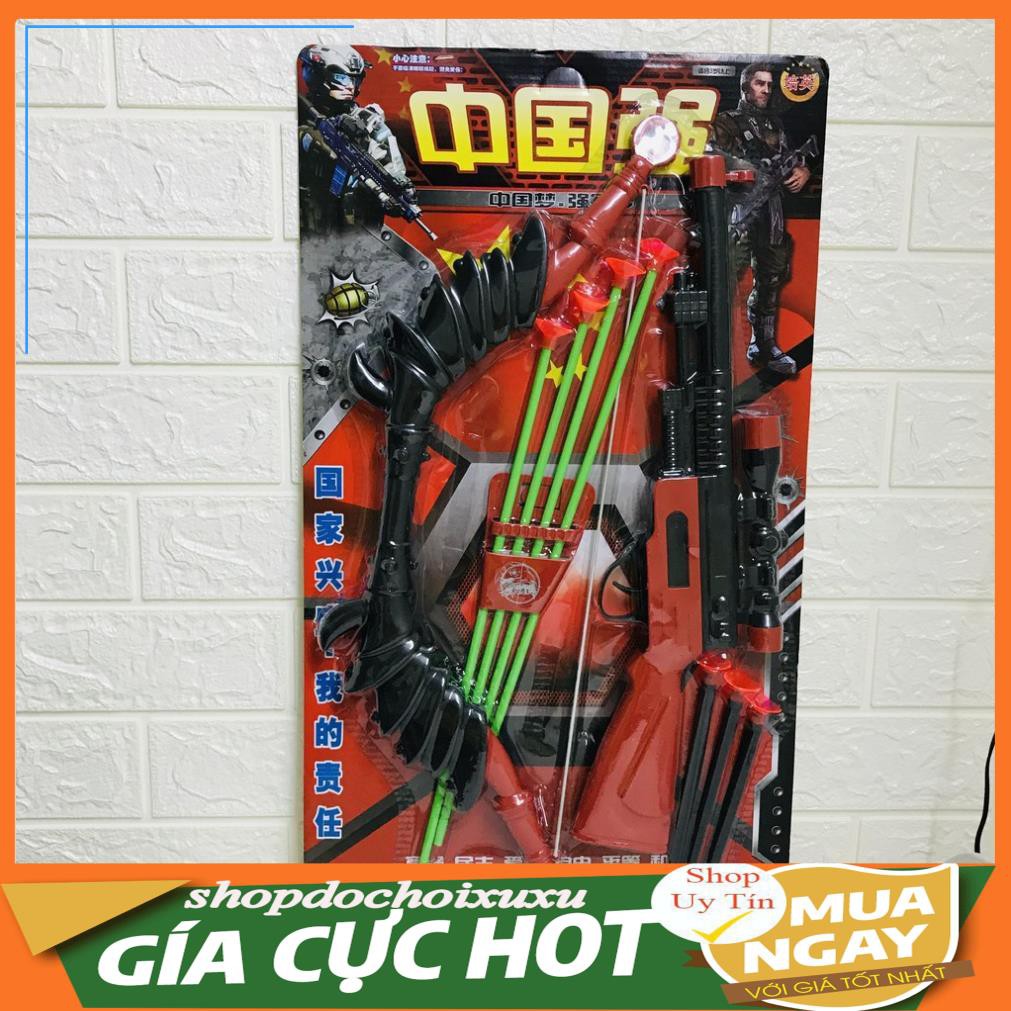 VÌ ĐỒ CHƠI BẮN CUNG KÈM SUNG CHO BÉ