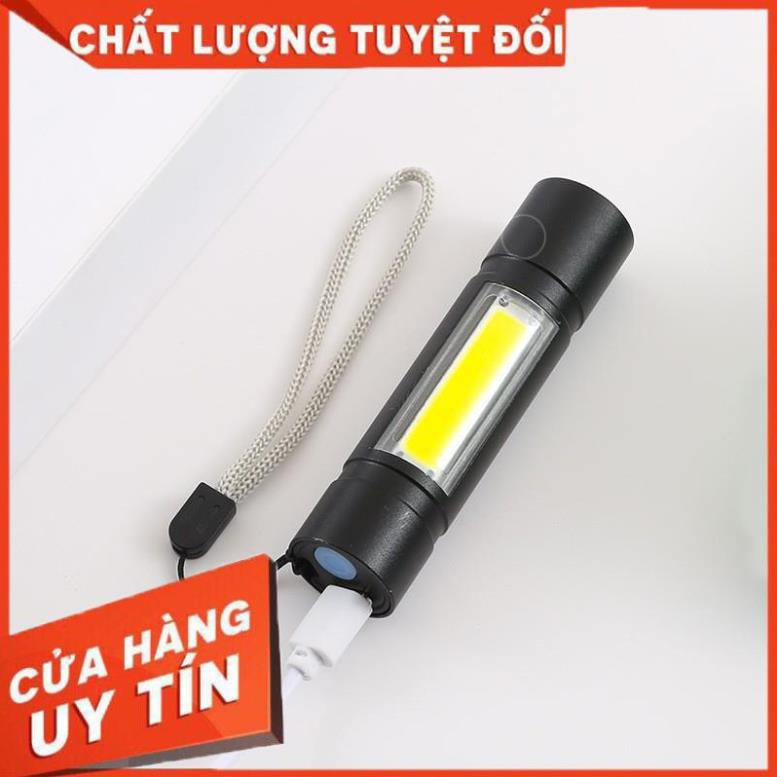 Đèn pin mini siêu sáng, đèn pin mini sạc điện cổng micro USB đa năng, nhiều chế độ sáng