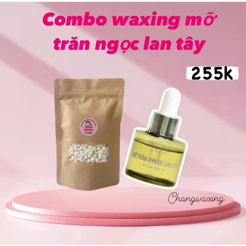 COMBO WAX LÔNG TIẾT KIỆM KHÔNG NỒI NẤU - 100GR SÁP WAX NGẪU NHIÊN + SERUM MỠ TRĂN NGỌC LAN TÂY [Tặng 5 que)