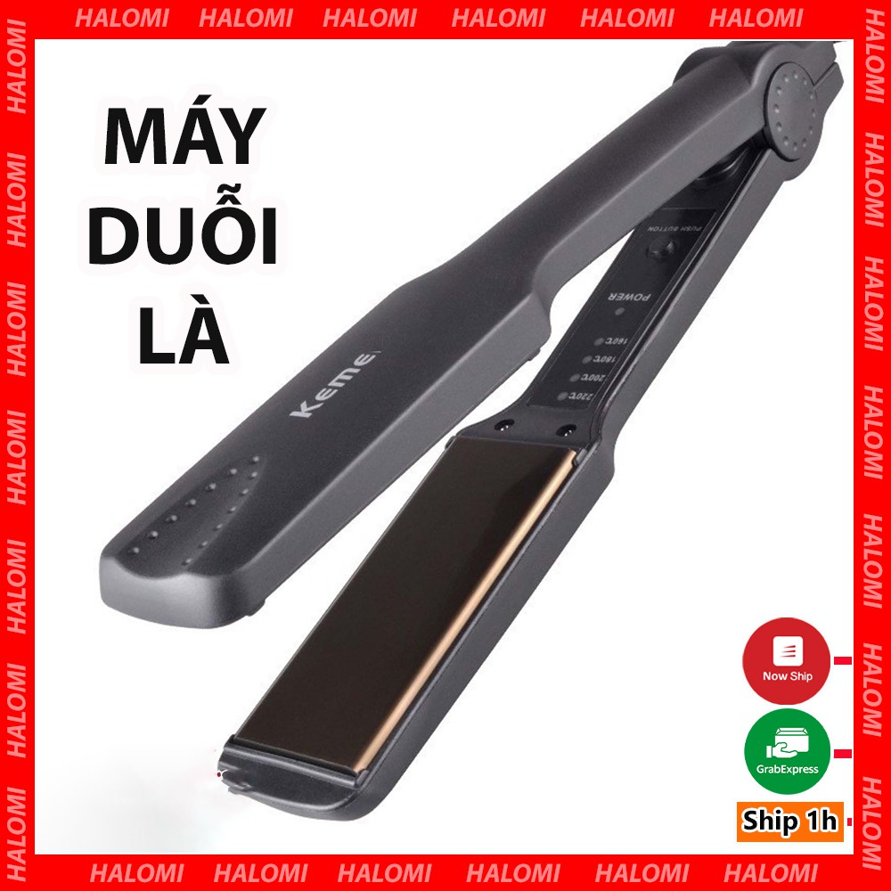 Máy duỗi tóc Kemei ép tóc bản to nóng siêu tốc điều chỉnh nhiều mức độ tăng Kèm Hộp
