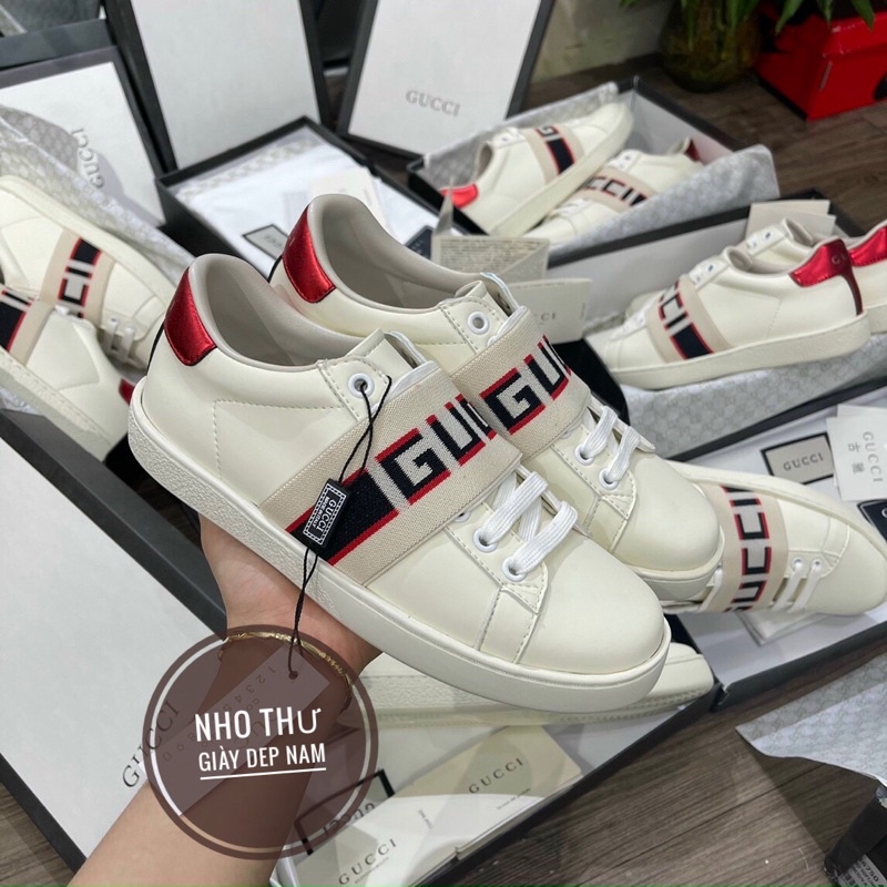 Giày Gucci đai chun  trắng  ❤️tặng kèm dây❤️  giày lười slipon  ,  thể thao nam hàng siêu cấp | BigBuy360 - bigbuy360.vn