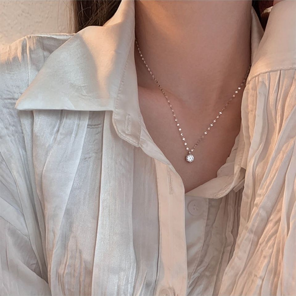 Mới Vòng cổ Đính Kim Cương Lấp Lánh Đơn Giản Cá Tính Sáu Móng Vuốt Cá Tính INS Dành Cho Nữ