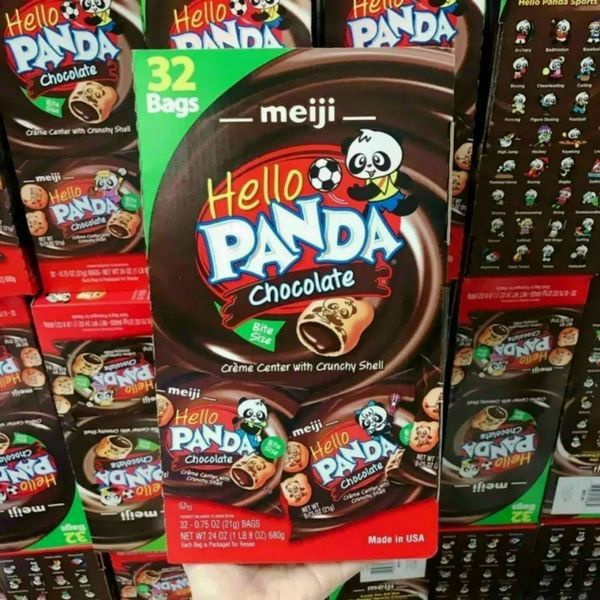 Bánh gấu nhân socola Meiji date 2023 Hello Panda Chocolate thùng 32 gói - EDS Hàng Mỹ