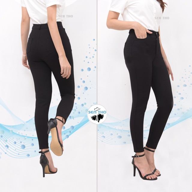 Quần Tregging Nữ Cạp Cao, Màu Đen Chất Vải Umi Hàn Dày Dặn, Siêu Co Giãn,Mặc Tôn Dáng, Chất Đẹp | BigBuy360 - bigbuy360.vn