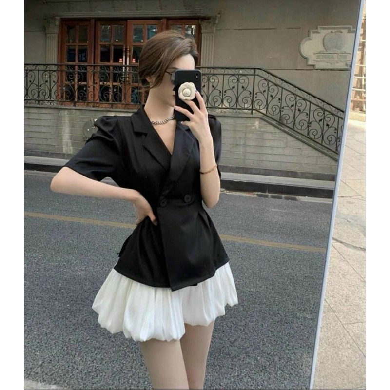 SET VEST CHÂN VÁY BÍ CỰC SANG