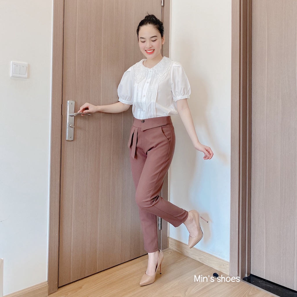 Min's Shoes - Quần Baggy Công Sở Cạp Cao 3 Cúc Quần 91