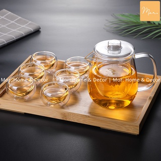 Bộ ấm trà thủy tinh chịu nhiệt - 600ml