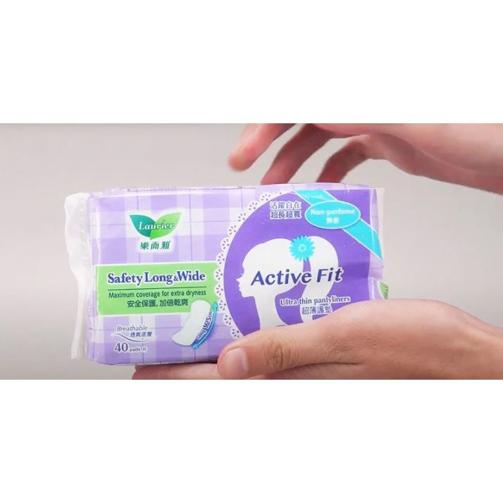 Băng Vệ Sinh Hằng Ngày Siêu Thấm Không Hương Laurier Active Fit Safety Long &amp; Wide [che tên sản phẩm khi giao hàng]