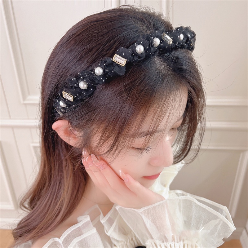Băng đô HAIMEIKANG đính ngọc trai giả thời trang Hàn Quốc cho nữ
