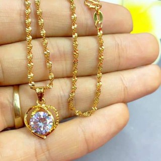 Dây Chuyền Nữ Mạ Vàng 18k Mặt Trái Tim Đính Đá Thời Trang  YĐa Năng