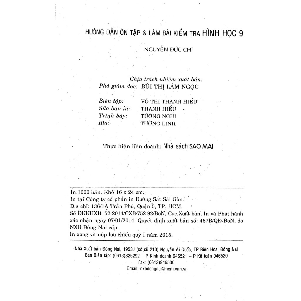 Sách - Hướng Dẫn Ôn Tập Làm Bài Kiểm Tra Hình Học Lớp 9
