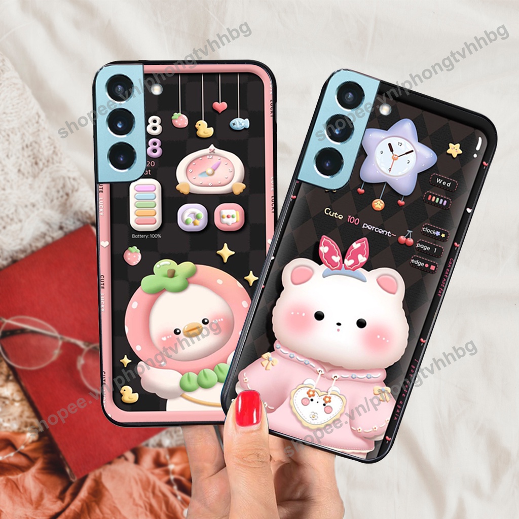 Ốp lưng Samsung S22 / S22 Plus / S22 Ultra / S22+ gấu,thỏ trắng , đồng hồ dễ thương cute cực đẹp