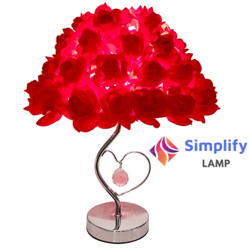 Đèn ngủ để bàn cao cấp hình bó hoa hồng điều chỉnh được độ sáng, làm quà tặng, trang trí phòng cưới – shop Simlify