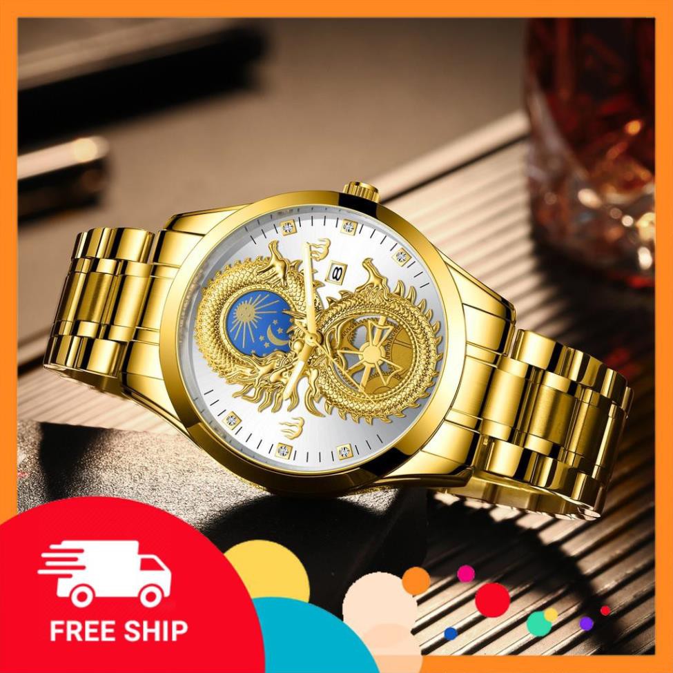 ⏰FREE SHIP⏰ đồng hồ nam rồng dây kim loại phong cách ✔️RẺ VÔ ĐỊCH✔️