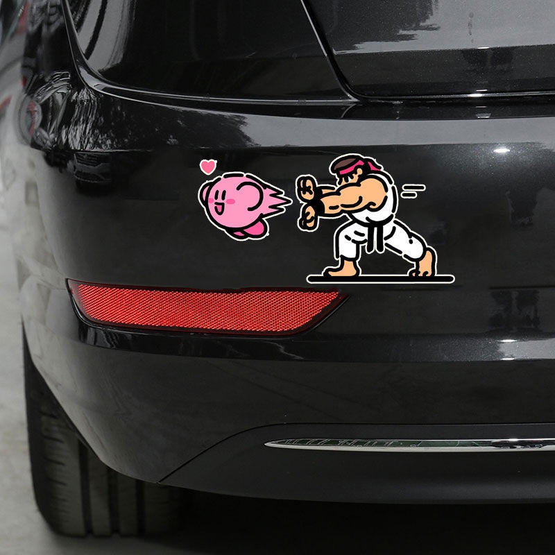 Kirby &amp; KOF Sticker Dán xe máy chống thấm nước Decal trang trí kính chắn gió