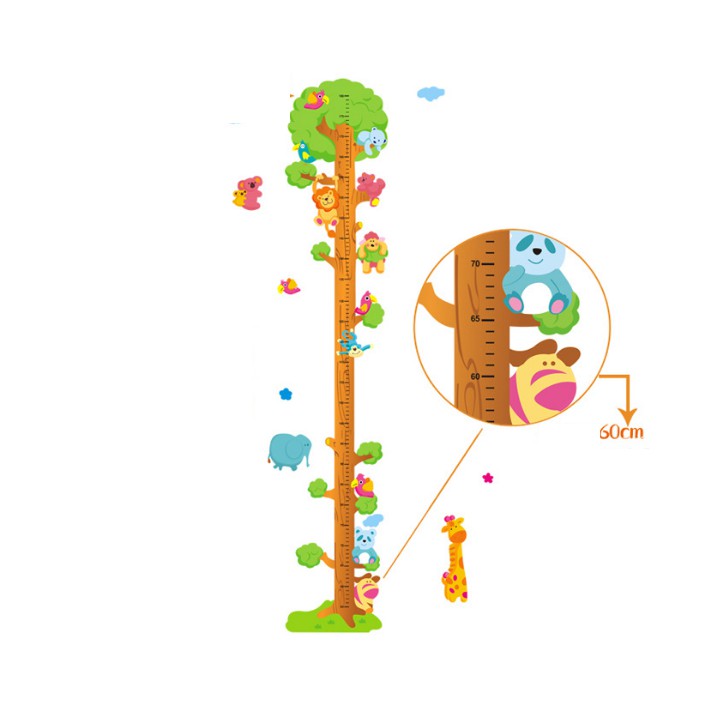 Decal thước đo cây xanh và thú