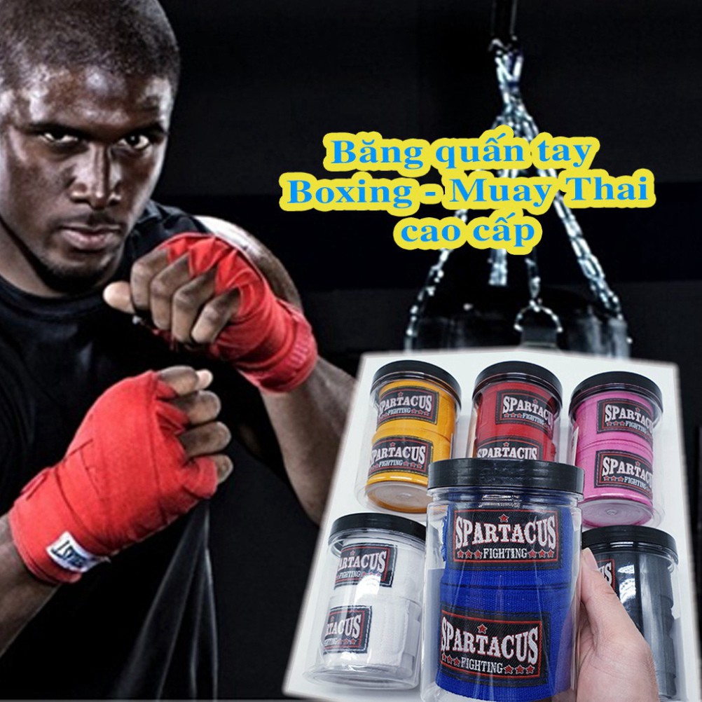 Băng đa quấn tay Boxing 5m đấm bốc cao cấp, Băng vải Boxing tiêu chuẩn tập võ đấm bốc và Muay Thai