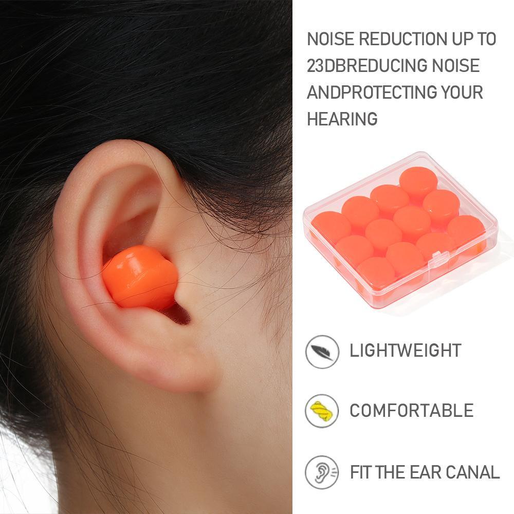 LEISURE Set 6 Cặp Nút Bịt Tai Chống Ngáy Bằng Silicon Mềm Cách Nhiệt Có Thể Tái Sử Dụng