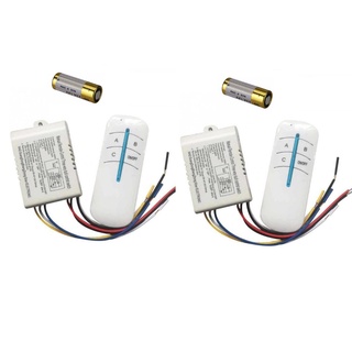 Bộ 2 công tắc điều khiển từ xa RF 3 cổng (3 đèn 3 kênh) xuyên tường