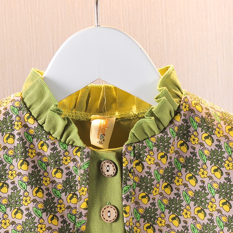 Đầm cho bé gái SMUMKIDS, Dán chữ A vải cotton, váy bé gái từ 1 tuổi