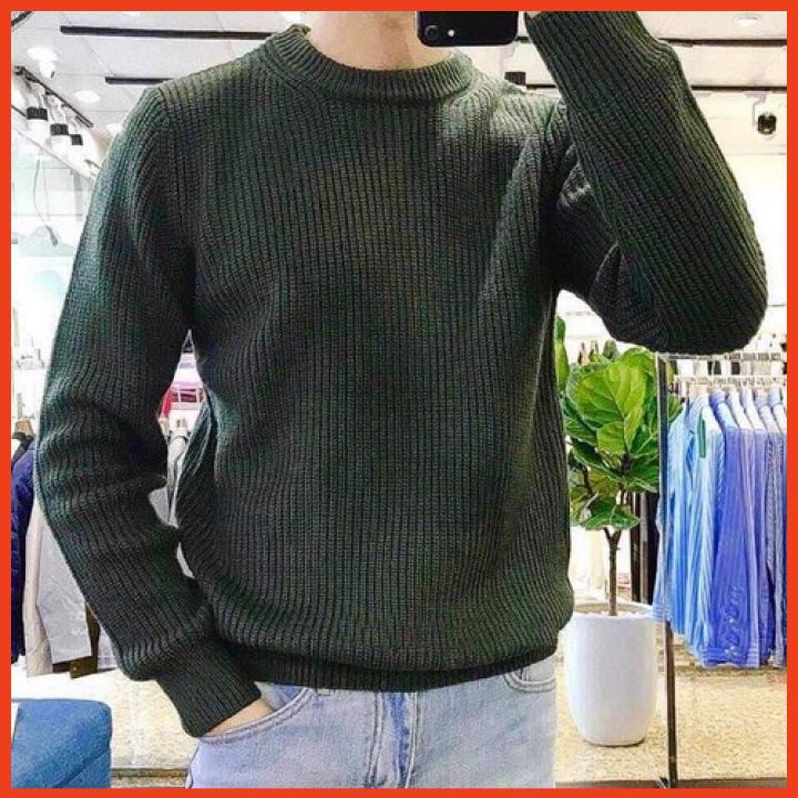 Áo Len Nam Cổ Tròn Đẹp Tay Dài Dệt Kim Cao Cấp Phong Cách Trẻ Trung Hàn Quốc Size Từ 42 - 78kg